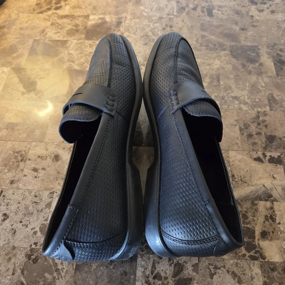 Ecco sz 45 men's Tray Tech light penny loafer black‎ casual career comfort